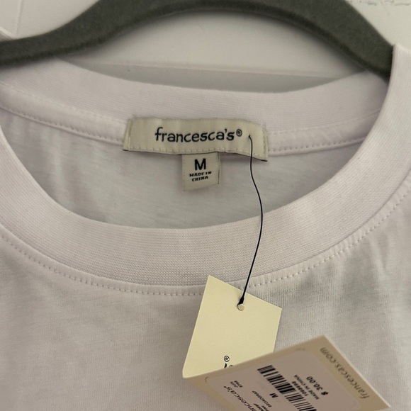 Francesca's Collections White Tee with Pink 'Ciao' - Picture 2 of 3